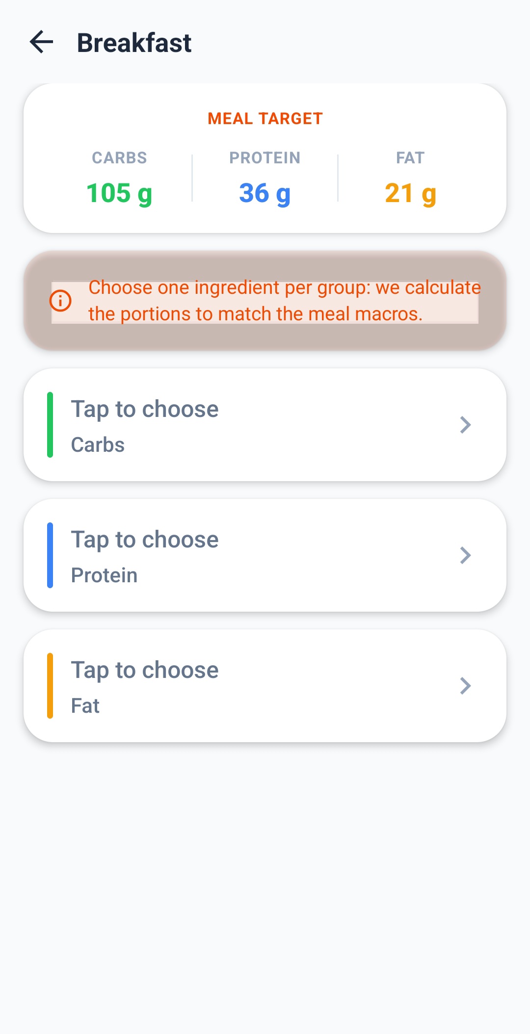 FitSuite meal details